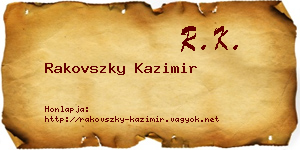 Rakovszky Kazimir névjegykártya